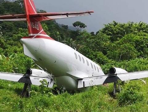 La aeronave se salió de la pista en el aeropuerto de Bahía Solano, Chocó. FOTO CORTESÍA