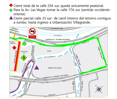Recuerde: Hay cierres viales por obras del intercambio La Ayurá 