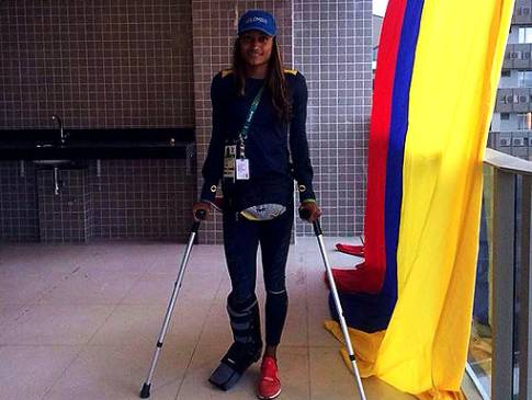 La atleta antioqueña Lina Flórez no competirá en los 100 metros valla de Río debido a una lesión sufrida en un entrenamiento. FOTO Cortesía Comité Olímpico Colombiano