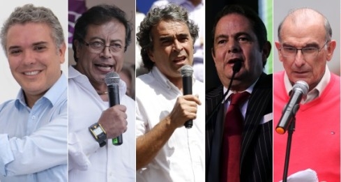 Iván Duque - Gustavo Petro - Sergio Fajardo - Germán Vargas - Humberto de la Calle