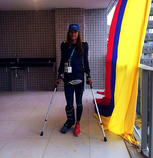 La atleta antioqueña Lina Flórez no competirá en los 100 metros valla de Río debido a una lesión sufrida en un entrenamiento. FOTO Cortesía Comité Olímpico Colombiano