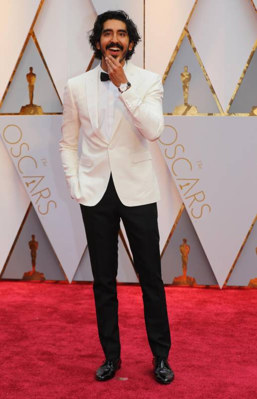 De blanco el nominado Dev Patel. FOTO Reuters