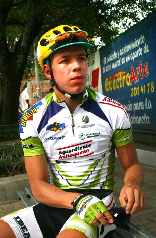 Rigo en la Vuelta a Antioquia Juvenil, en sus inicios. FOTO CORTESÍA
