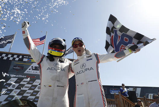 Juan Pablo Montoya logró la primera victoria con Penske en el campeonato Imsa, al cual llegó en 2018. FOTO PRENSA IMSA