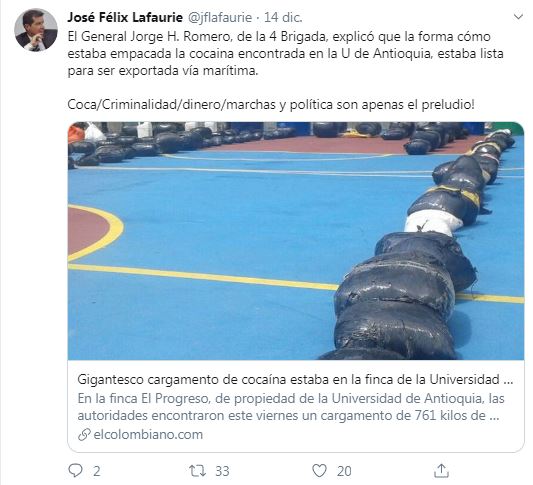 U. de A. responde a senadora que compartió noticia de EL COLOMBIANO de 2017
