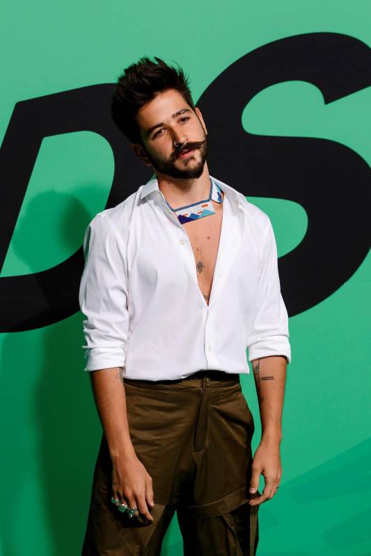 El cantante Camilo Echeverry a su llegada a la alfombra verde. FOTO EFE