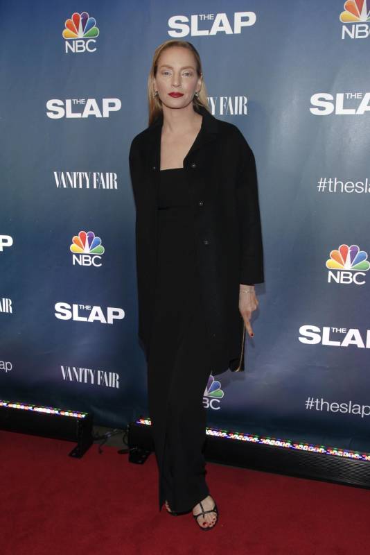 Uma Thurman apareció este lunes en el estreno de la serie The Slap. FOTO AP