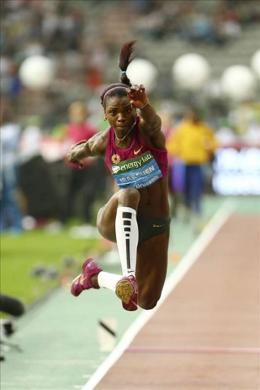 En la Liga Diamante de 2014 conquistó un nuevo récord personal: 15, 31 metros en salto triple. FOTO EFE 