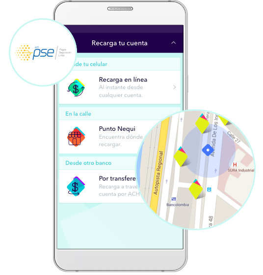 Ambiente de la plataforma transaccional Nequi, que ahora integra chat. FOTO cortesía