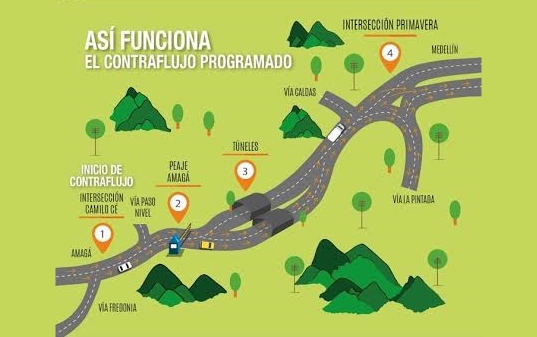 Así funcionará la vía el próximo lunes festivo. Foto Cortesía