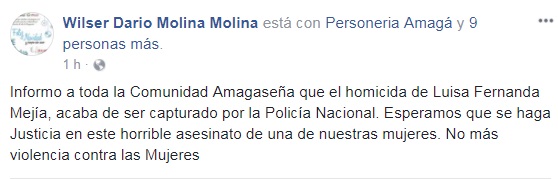 Capturan al homicida de la niña de 13 años en Amagá