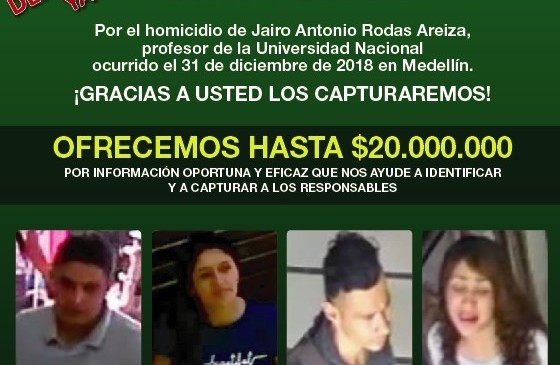 Identifican a los presuntos responsables del asesinato del profesor Rodas Areiza 