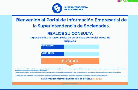 Esta es la página principal de portalempresarial.supersociedades.gov.co, y que habilitó la Superintendencia de Sociedades.