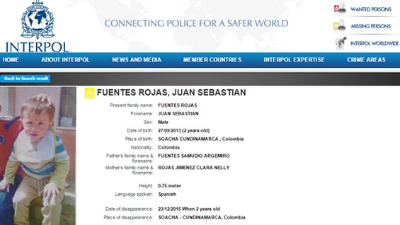 Esta es la imagen de la circular con la que buscan a Juan Sebastián. FOTO Colprensa