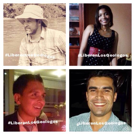 Estas son las cuatro personas que fueron sucuestradas por el Eln. FOTOS CORTESÍA. 