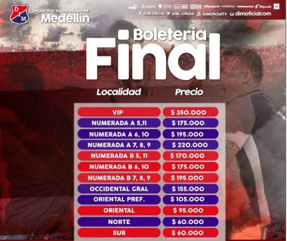 Boletería del Medellín para la final ya está a la venta