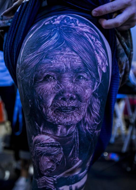 Spiderman,un rostro animal, y una variedad de imágenes sobresalían en Expotatuajes. Foto: JAIME PÉREZ MUNEVAR