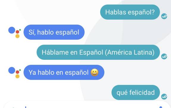 Así es la interacción con el asistente de Google en la app Allo. 