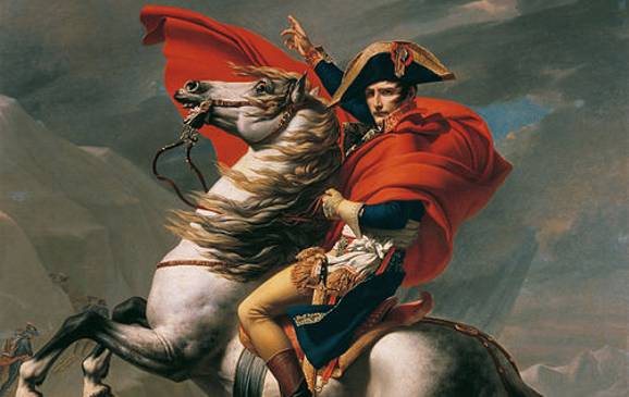 Napoleón en campaña. Obra de Jacques-Louis David
