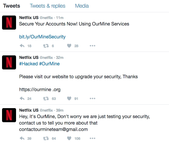 Hackean cuenta de Netflix en Twitter