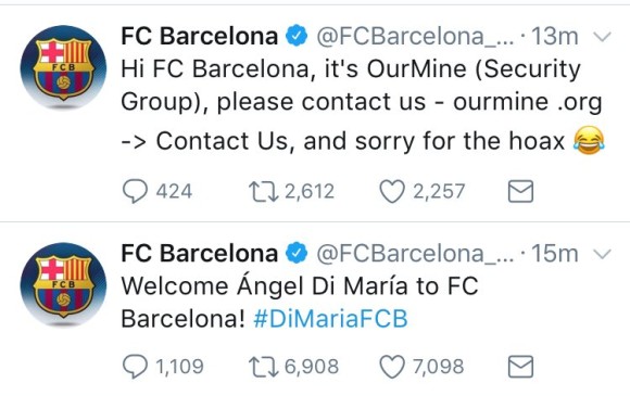 Hackean cuentas del Barça con falso fichaje de Di María