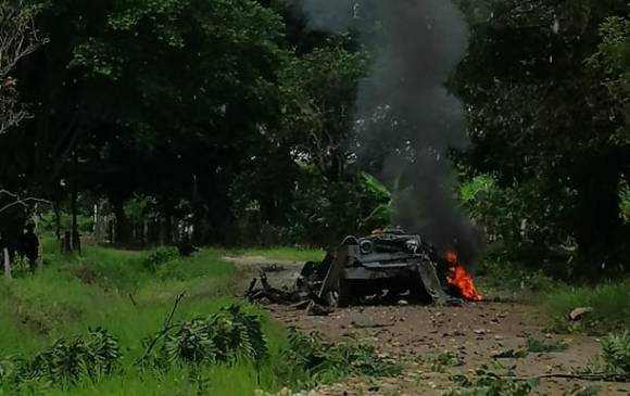 Carro con explosivos detonó en Tame, Arauca. FOTO: COLPRENSA