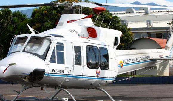 El helicóptero Bell 412, FAC 0006, cubría una ruta desde el Comando Aéreo de Palanquero, en Puerto Salgar, hasta Madrid, en Cundinamarca. FOTO COLPRENSA