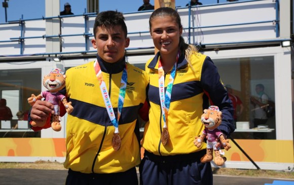 El antioqueño Juan Camilo Ramírez y la barranquillera Gabriela Bollé ganaron la primera medalla de Colombia en los Olímpicos de la Juventud. FOTO CORTESÍA COC