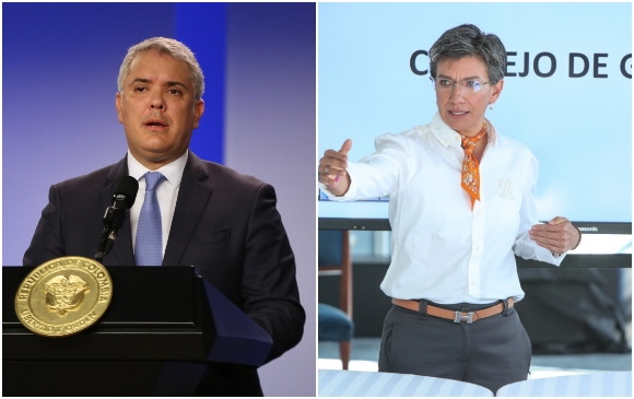 Presidente Iván Duque y alcaldesa de Bogotá Claudia López. FOTOS: COLPRENSA