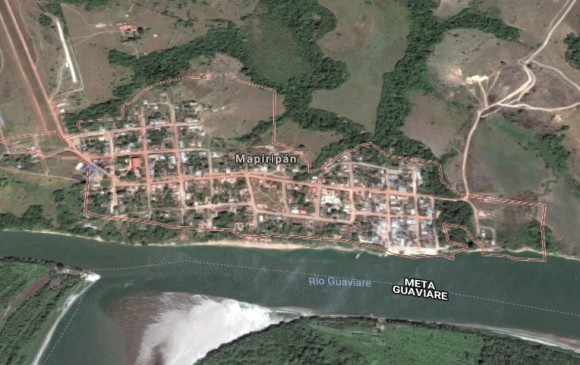 Mapiripán (Meta) volvió a ser escenario de una masacre. FOTO: Google maps