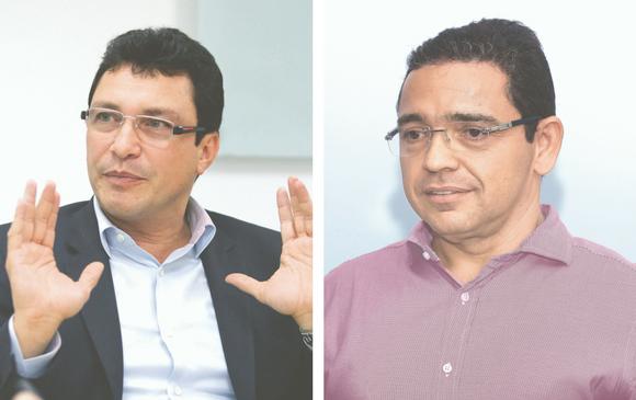 A la izquierda Carlos Caicedo, alcalde de Santa Marta entre 2012 y 2015, y aspirante presidencial. A la derecha Rafael Martínez, actual alcalde de Santa Marta, suspendido por Procuraduría. FOTOS Colprensa