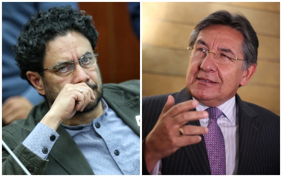 El senador Iván Cepeda y el exfiscal general Néstor Humberto Martínez. FOTOS COLPRENSA