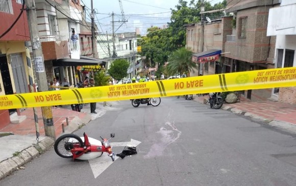 Imagen de un homicidio en la Comuna 13 en mayo de 2019. FOTO: Cortesía de Guardianes Antioquia.