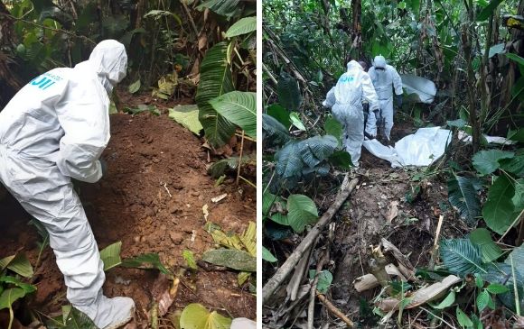Aunque no han sido identificados, las autoridades descartaron que los cuerpos pertenecieran a civiles. Foto: Colprensa. 