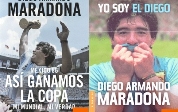 Dos de los libros más representativos de Diego Maradona. FOTO Cortesía
