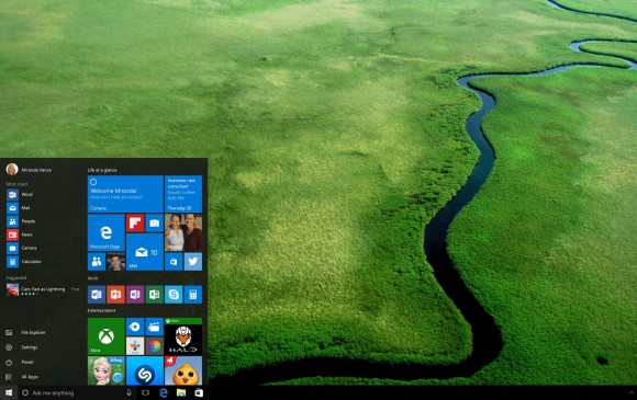 Así se ve el botón de inicio de Windows 10. Foto: Cortesía