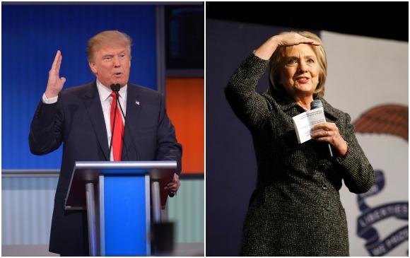 El republicano Donald Trump y la demócrata Hillary Clinton, cabeza a cabeza para las elecciones presidenciales. FOTOS AFP / AP