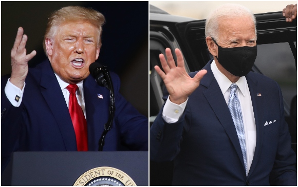 Donald Trump, presidente de Estados Unidos, busca ser reelecto en el cargo. Joe Biden fue vicepresidente en el gobierno Obama. Ahora, busca reemplazar a Trump. FOTOS GETTY IMAGES AFP / AFP