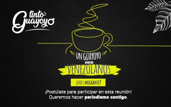 A partir del próximo 3 de octubre, EL COLOMBIANO, El Tiempo y Efecto Cocuyo (medio de comunicación de Venezuela), se unen para invitar a migrantes colombianos y venezolanos a tomarse un guayoyo. Ilustración: Camilo Giraldo
