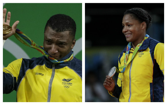 Óscar Figueroa y Yuri Alvear, medallistas olímpicos colombianos. FOTO Colprensa