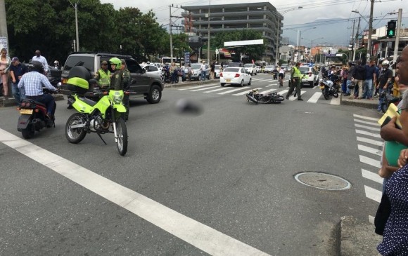 Lugar donde los dos fleteros murieron a manos del tirador experto, en la calle 33 con carrera 65C de Medellín. FOTO CORTESÍA