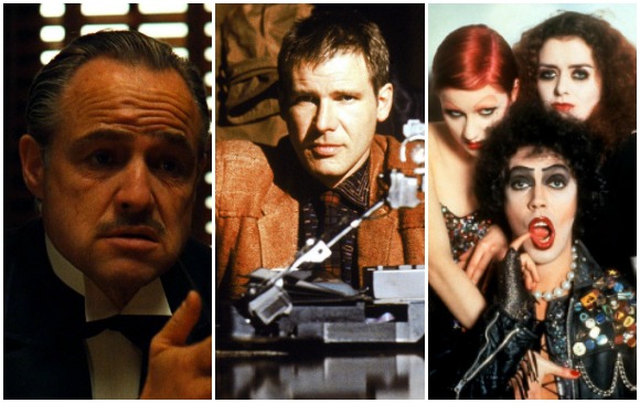 En la imagen tres cintas de culto: El padrino, Blade runner y The rocky horror picture show. FOTOS Cortesía