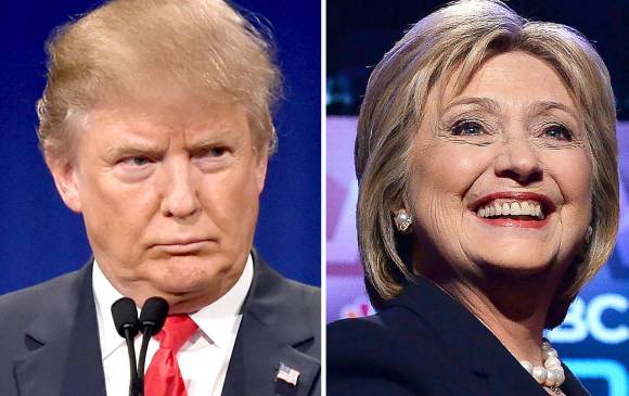 Donald Trump, presidente de Estados Unidos, y Hillary Clinton, candidata demócrata en las últimas elecciones presidenciales. FOTOS AFP