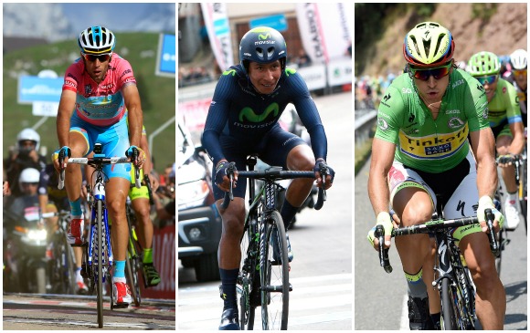 Nairo Quintana, Vincenzo Nibali y Peter Sagan. FOTO AP Y CORTESÍA