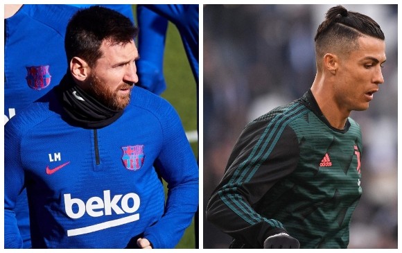 Lionel Messi ganó su sexto Balón de Oro el año pasado y Cristiano Ronaldo recibió el 29 de diciembre de 2019, el premio Globe Soccer en Dubái. FOTOS EFE / AFP