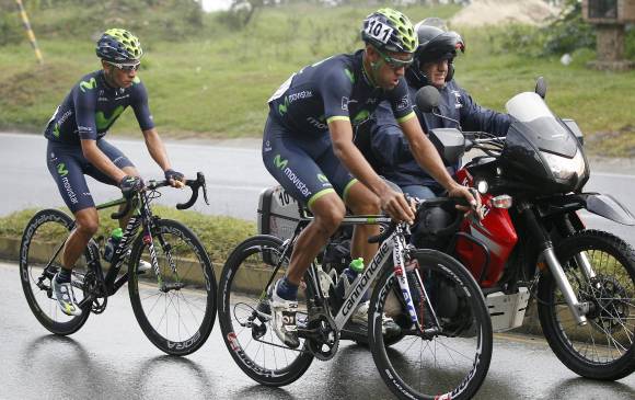 Winner Anacona (adelante) y Dáyer Quintana animaron la competencia en el Oriente. FOTO Jaime Pérez