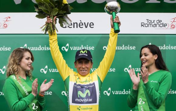 Luego del título en Romandía, Nairo Quintana alcanzó el segundo lugar en la clasificación mundial de la UCI. FOTO AP