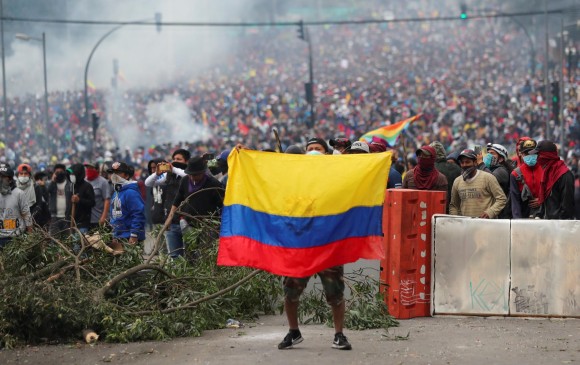 Protestas indígenas en Ecuador contra el gobierno de Lenín Moreno. Foto: REUTERS