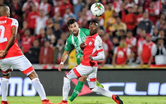 El uruguayo Pablo Ceppelini volvió a ser titular en El Campín y fue de los más incisivos en el club verdolaga. FOTO colprensa