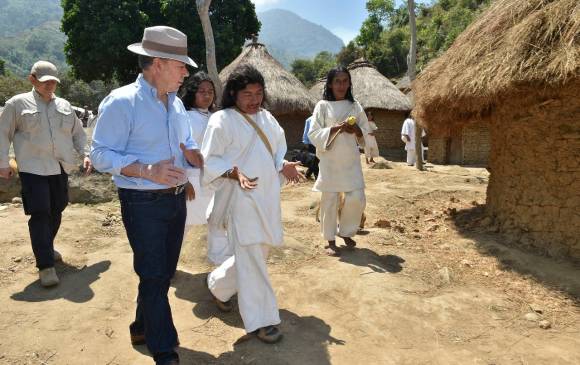 El presidente Juan Manuel Santos declaró como zona de protección el Parque Nacional Natural Sierra Nevada de Santa Marta. Foto: Cortesía Presidencia. 